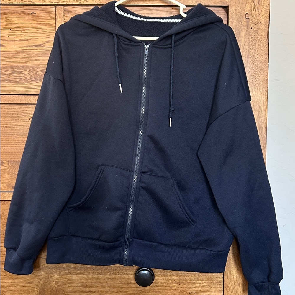 SHEIN Dark Blue Fleece Jacket